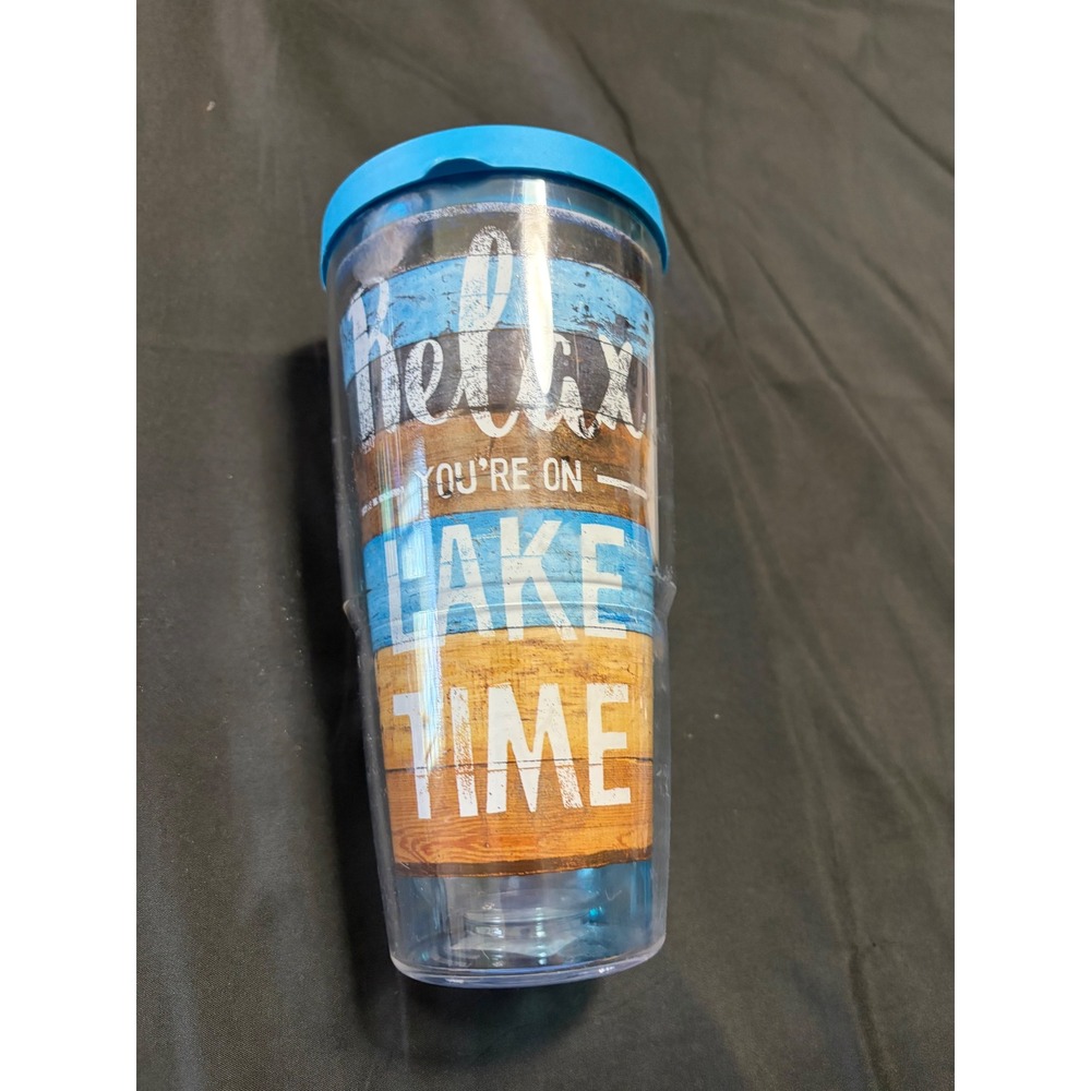 Tervis 24 Oz Relax You're On Lake Time Double Wall Insulated Travel Tumbler USA